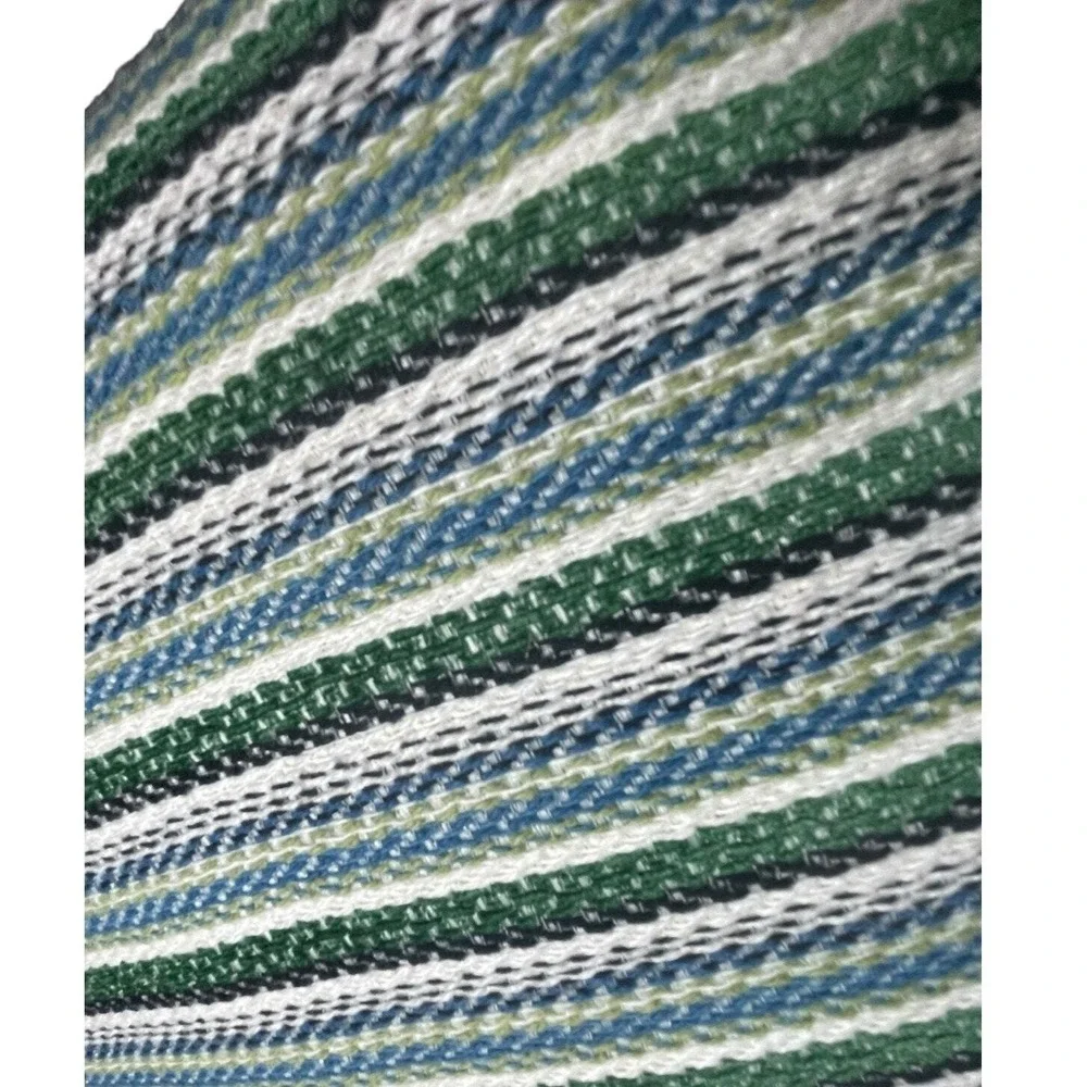 Eastern Accents Striped Embroidered Pillow Covers Cases Set 2 Green Luxury Decor